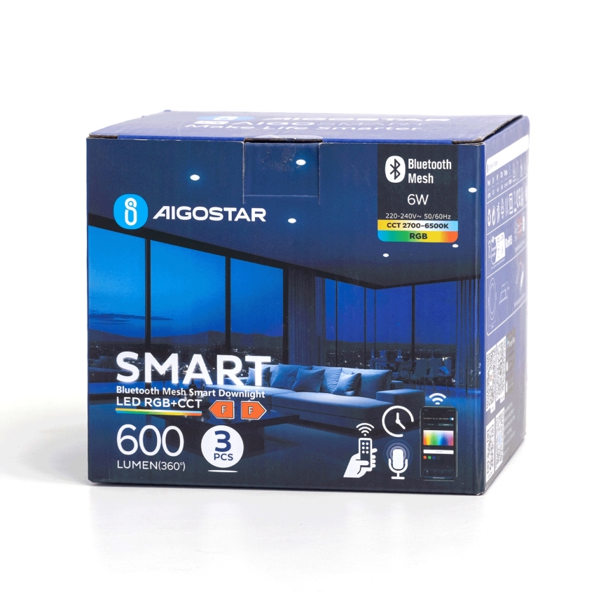 Aigostar - KIT 3 x LED RGB Ljusreglerad upphängd taklampa MESH LED/6W/230V 2700K-6500K diameter 11,5cm