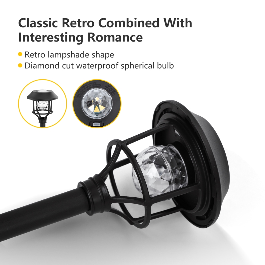 Aigostar - KIT 4x LED RGB solcellslampa LED/0,2W/2V IP44