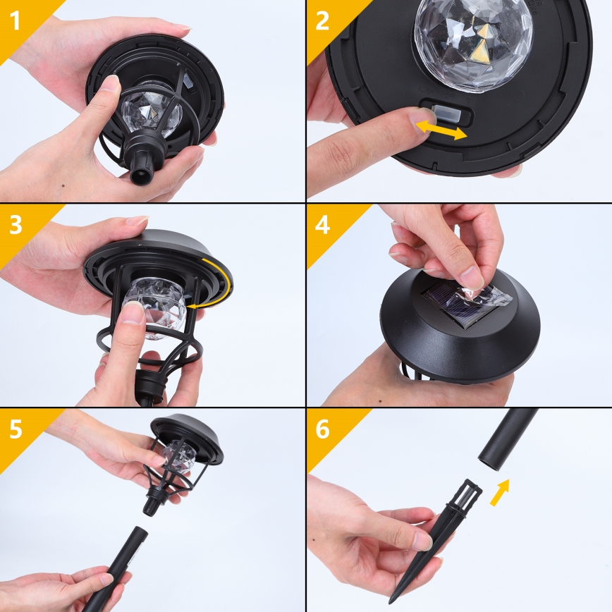 Aigostar - KIT 4x LED RGB solcellslampa LED/0,2W/2V IP44