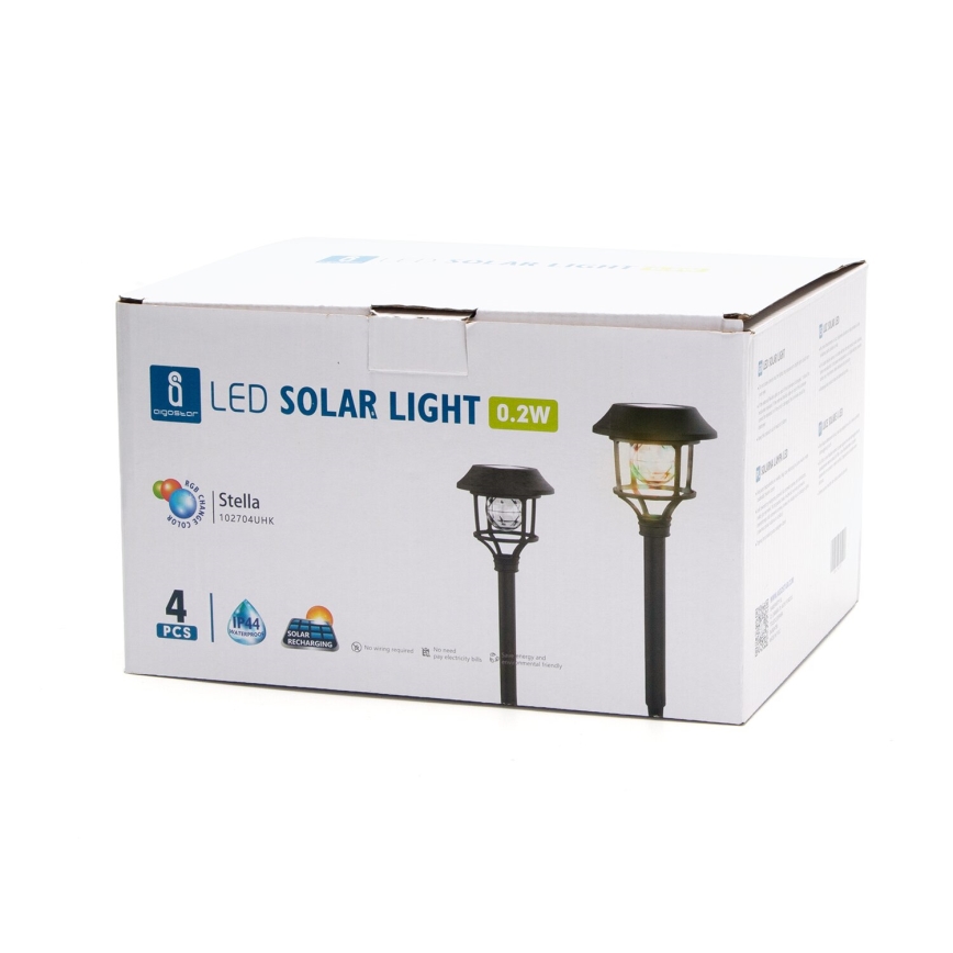 Aigostar - KIT 4x LED RGB solcellslampa LED/0,2W/2V IP44