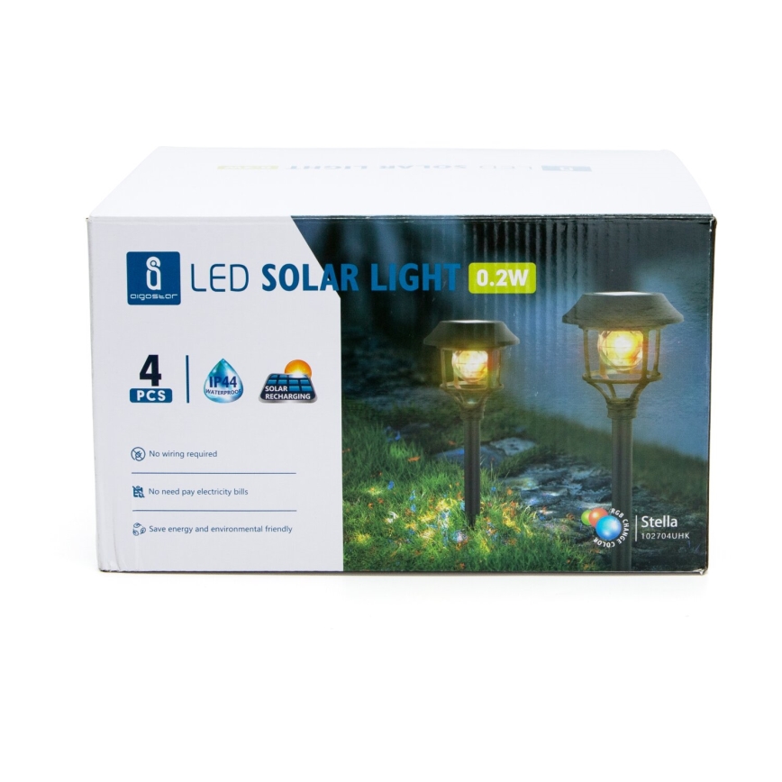 Aigostar - KIT 4x LED RGB solcellslampa LED/0,2W/2V IP44
