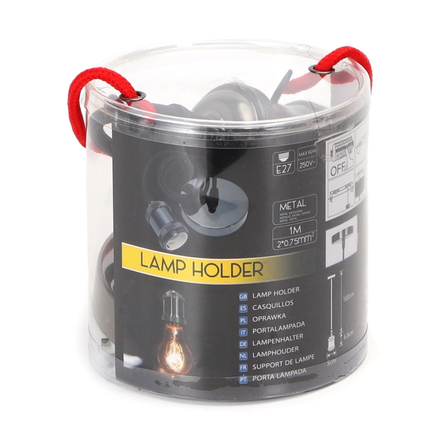 Aigostar - Laddningssladd 1xE27/60W/230V antracit