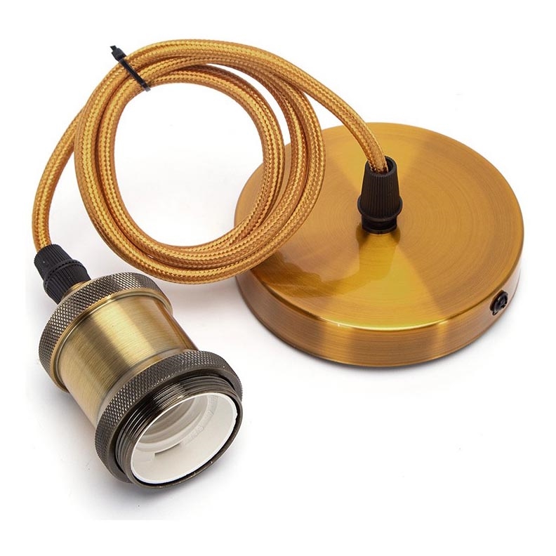 Aigostar - Laddningssladd 1xE27/60W/230V guld
