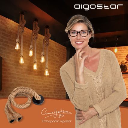 Aigostar - Laddningssladd 2xE27/60W/230V