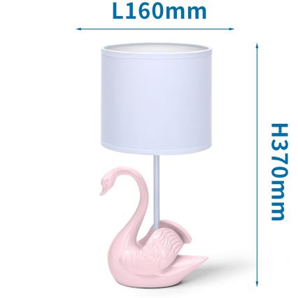 Aigostar - Lampa för barn 1xE14/40W/230V swan rosa