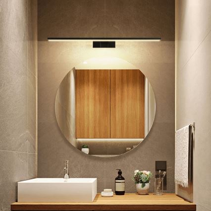 Aigostar - LED-belysning för badrumsspegel LED/12W/230V 4000K 60 cm IP44 svart