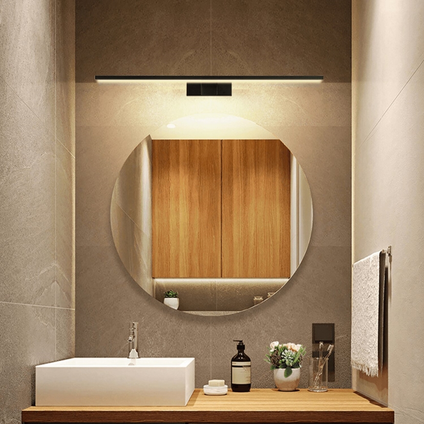 Aigostar - LED-belysning för badrumsspegel LED/12W/230V 4000K 60 cm IP44 svart