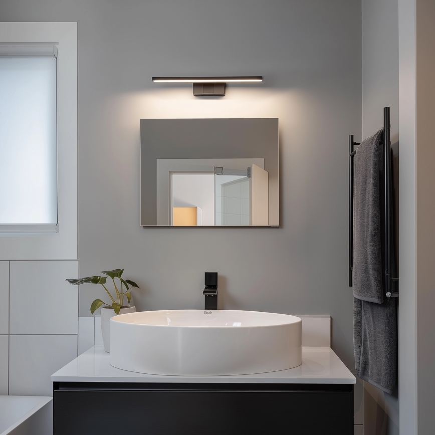 Aigostar - LED belysning för badrumsspegel LED/8W/230V 4000K 40 cm IP44 svart