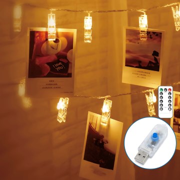 Aigostar - LED dekorationsslinga 10xLED/5W/USB 5 m varmvit