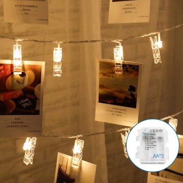 Aigostar - LED dekorativ kedja med klä 20xLED/3xAA 3,3m varm vit
