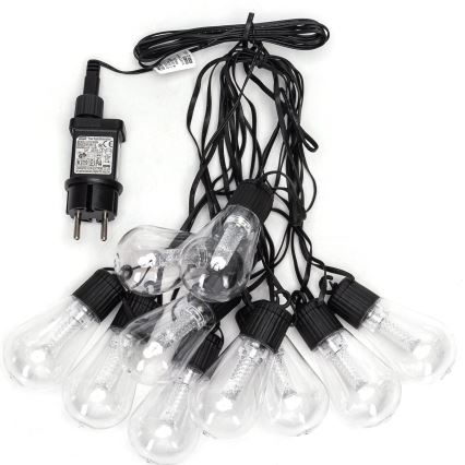 Aigostar - LED dekorativ utomhusslinga 10xLED/8m IP44 kall vit