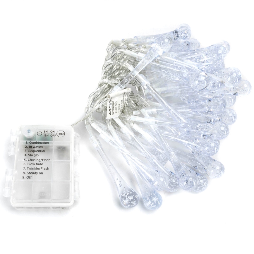 Aigostar - LED dekorativ utomhusslinga 50xLED/8 funktioner 5,3m IP44 kall vit