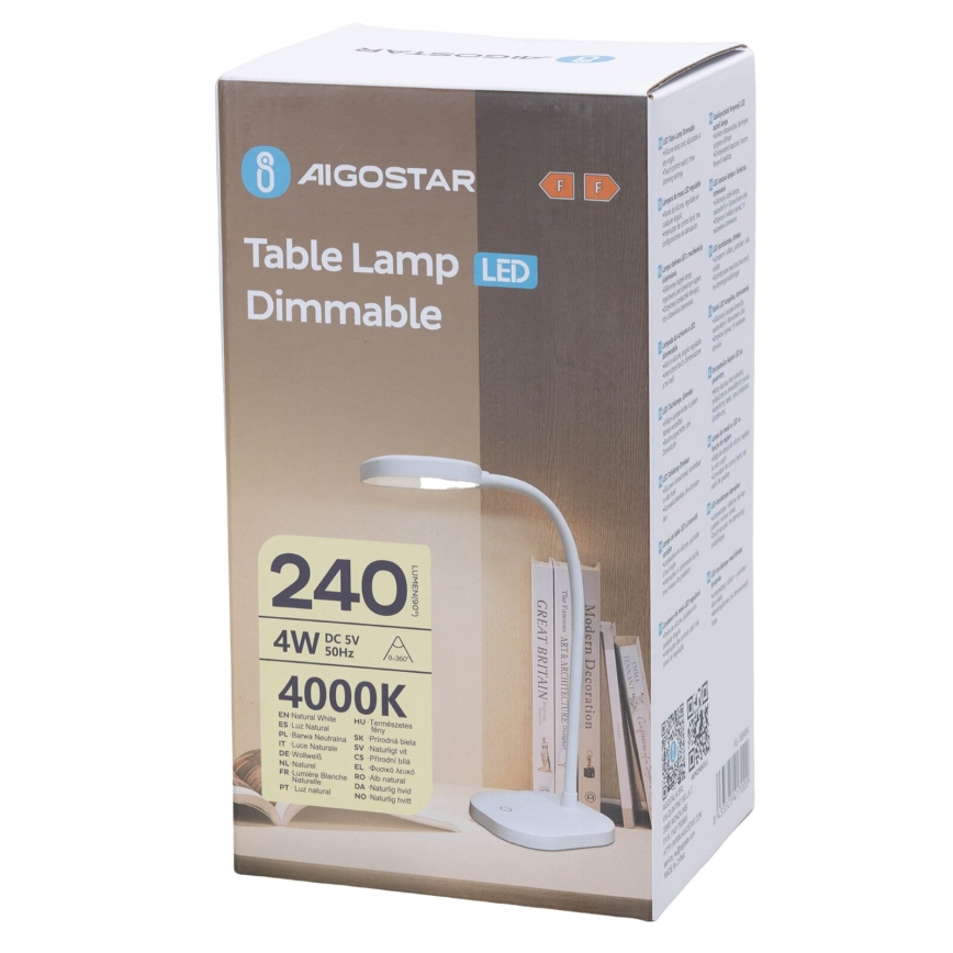 Aigostar - LED Dimbar bordslampa LED/4W/5V 4000K
