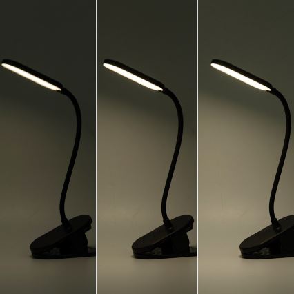 Aigostar - LED Dimbar bordslampa med klämma LED/2,5W/5V svart
