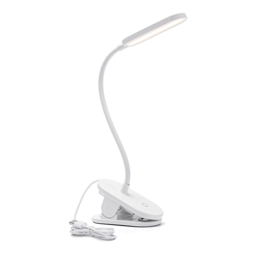 Aigostar - LED Dimbar bordslampa med klämma LED/2,5W/5V vit