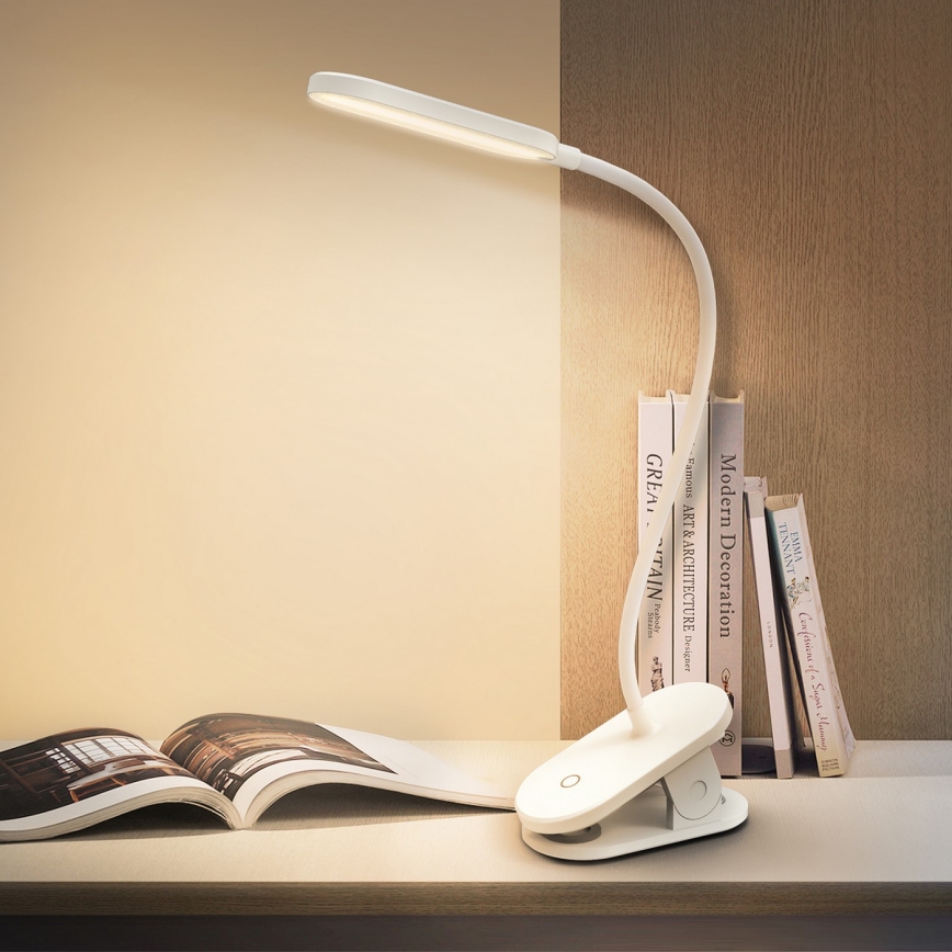 Aigostar - LED Dimbar bordslampa med klämma LED/2,5W/5V vit
