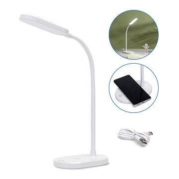 Aigostar - LED Dimbar bordslampa med trådlös laddning LED/2,5W/5V vit