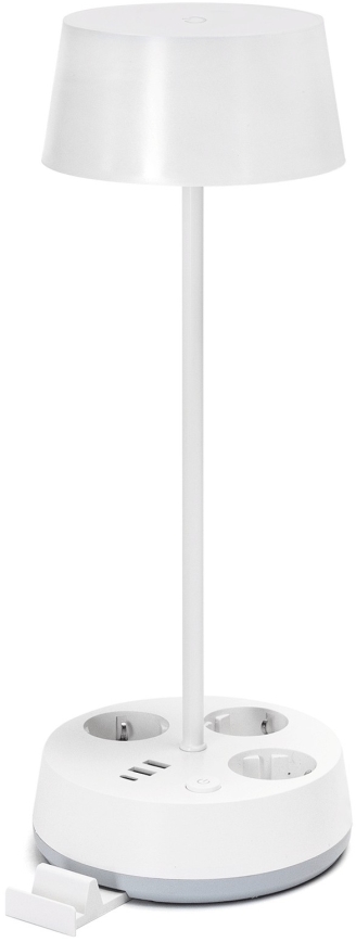 Aigostar - LED Dimbar bordslampa med uttag och USB LED/4,6W/230V 3000/4000/6500K vit