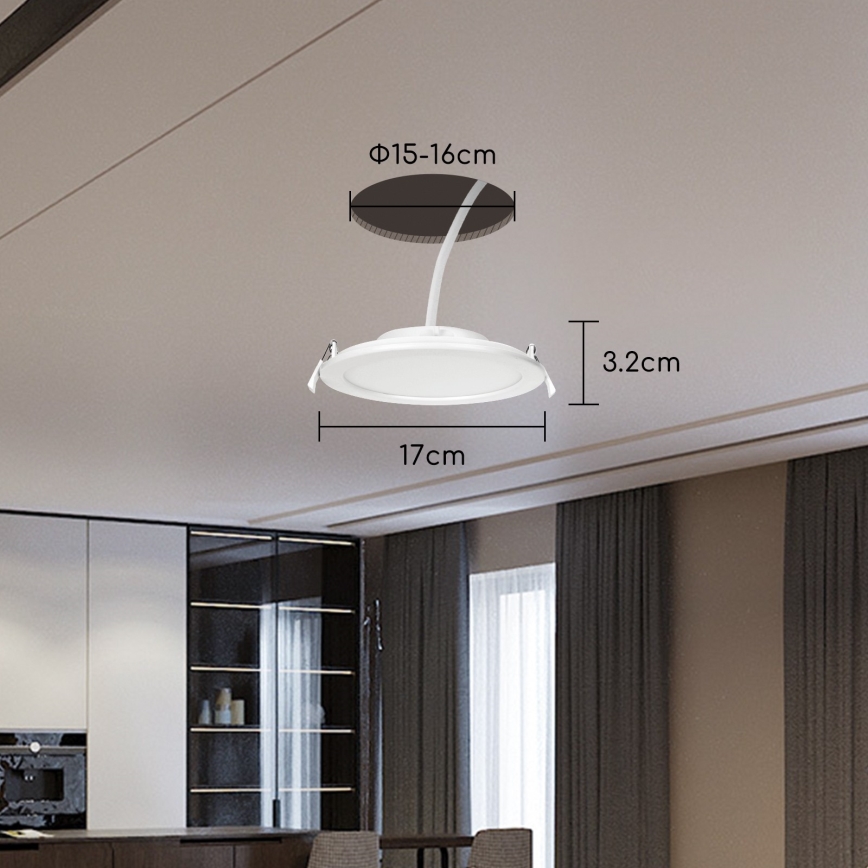 Aigostar - LED Dimbar infälld belysning LED/12W/230V d 17 cm. Wi-Fi