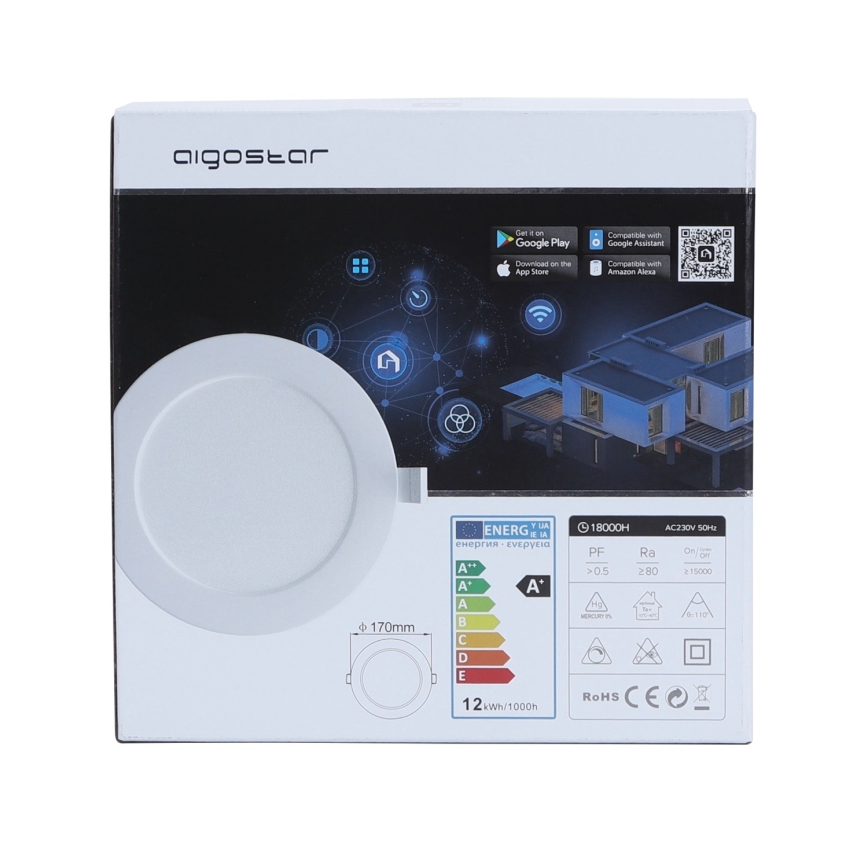 Aigostar - LED Dimbar infälld belysning LED/12W/230V d 17 cm. Wi-Fi