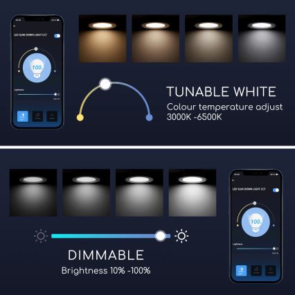 Aigostar - LED Dimbar infälld belysning LED/6W/230V d. 11,5 cm Wi-Fi