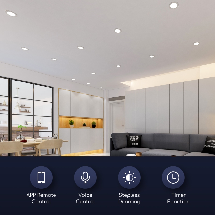 Aigostar - LED dimbar infälld taklampa 18W/230V Ø 22 cm Wi-Fi