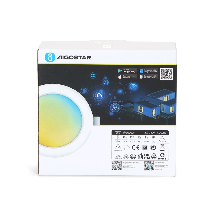 Aigostar - LED Dimbar infälld lampa LED/9W/230V d. 14,5 cm Wi-Fi