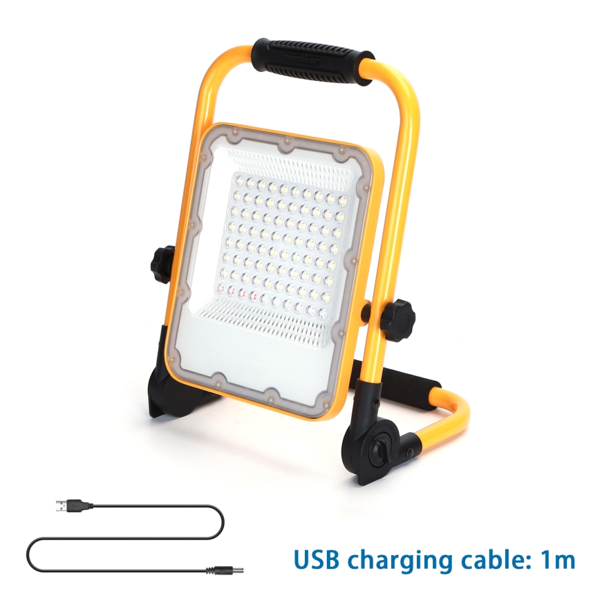 Aigostar - LED dimbar uppladdningsbar strålkastare LED/50W/5V 6500K IP65