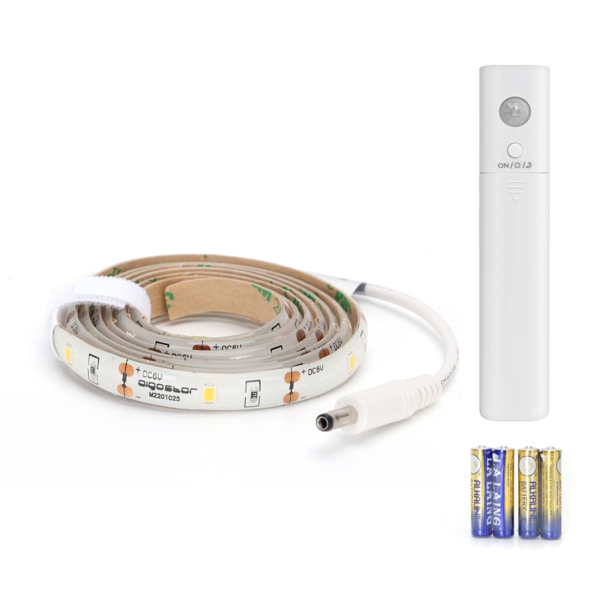 Aigostar - LED Dimbar slinga med sensor 1m LED/2W/4xAAA 3000K IP65