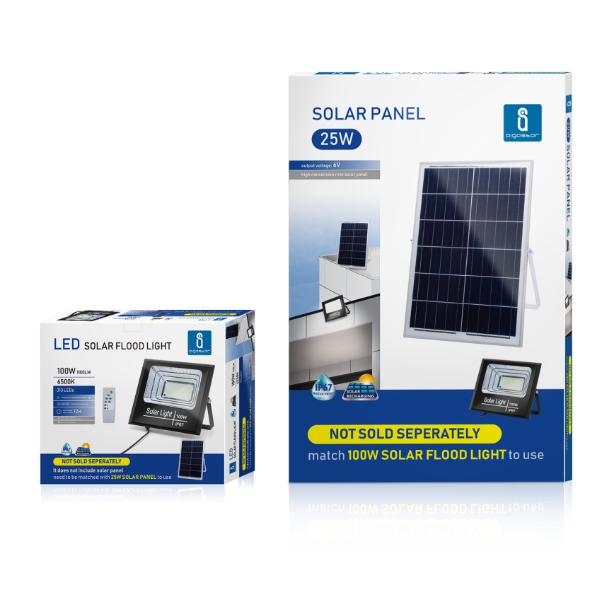 Aigostar - LED Dimbar solcellsstrålkastare LED/100W/3,2V IP67 2000 mAh + fjärrkontrol