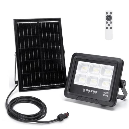 Aigostar - LED Dimbar solcellsstrålkastare LED/100W/3,4V IP65 10000 mAh + fjärrkontroll