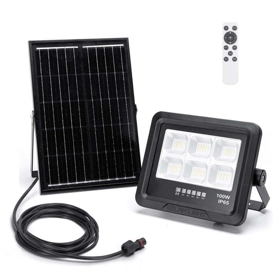 Aigostar - LED Dimbar solcellsstrålkastare LED/100W/3,4V IP65 10000 mAh + fjärrkontroll