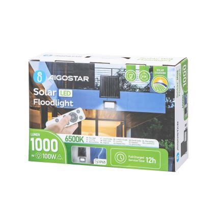 Aigostar - LED Dimbar solcellsstrålkastare LED/100W/3,4V IP65 10000 mAh + fjärrkontroll