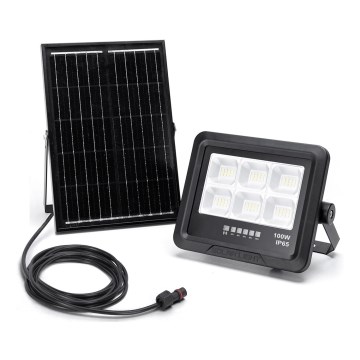 Aigostar - LED Dimbar solcellsstrålkastare LED/100W/3,4V IP65 + fjärrkontroll