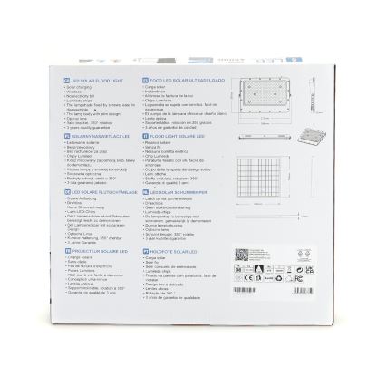 Aigostar - LED Dimbar solcellsstrålkastare LED/200W/3,2V IP65 20000 mAh + fjärrkontroll