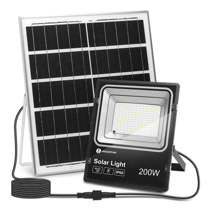 Aigostar - LED Dimbar solcellsstrålkastare LED/200W/3,2V IP66 15000 mAh + fjärrkontroll