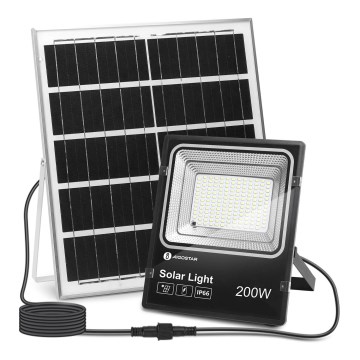 Aigostar - LED Dimbar solcellsstrålkastare LED/200W/3,2V IP66 + fjärrkontroll