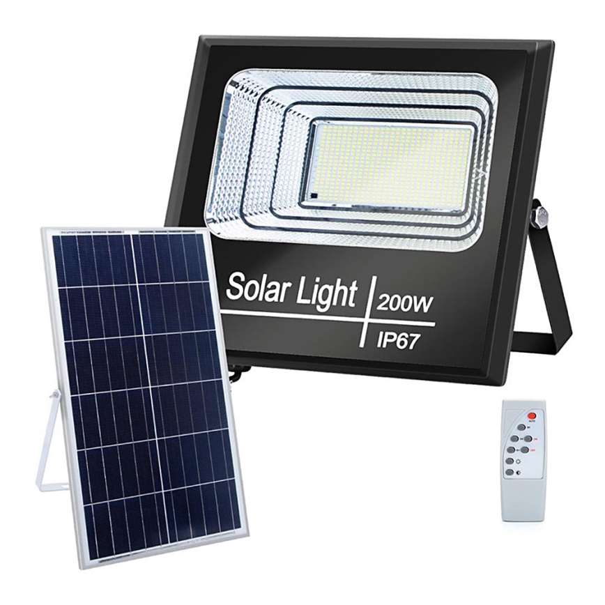 Aigostar - LED Dimbar solcellsstrålkastare LED/200W/3,2V IP67 25000 mAh + fjärrkontroll
