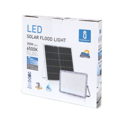 Aigostar - LED Dimbar solcellsstrålkastare LED/200W/3,4V 20000 mAh IP65 + fjärrkontroll