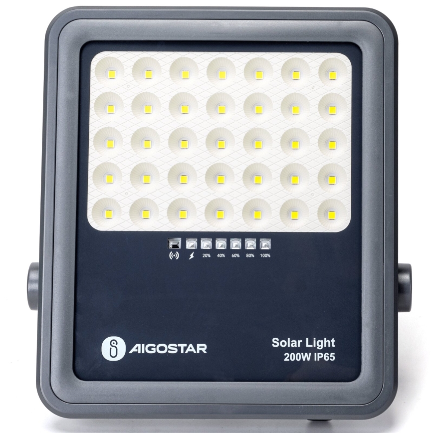 Aigostar - LED Dimbar solcellsstrålkastare LED/200W/3,4V IP65 15000 mAh + fjärrkontroll