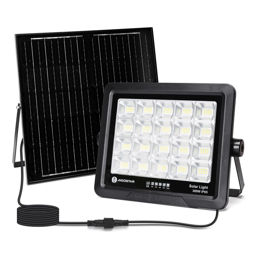 Aigostar - LED Dimbar solcellsstrålkastare LED/300W/3,4V IP65 20000 mAh + fjärrkontroll