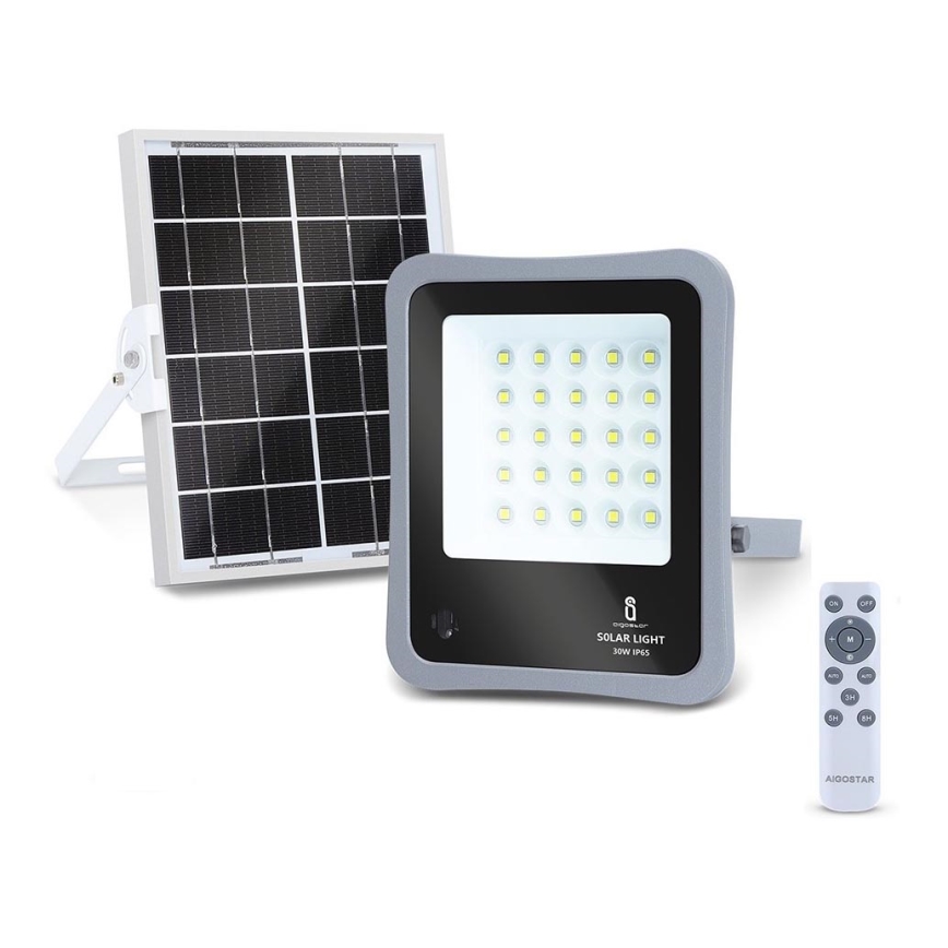 Aigostar - LED Dimbar solcellsstrålkastare LED/30W/3,2V 20000 mAh IP67 + fjärrkontrol