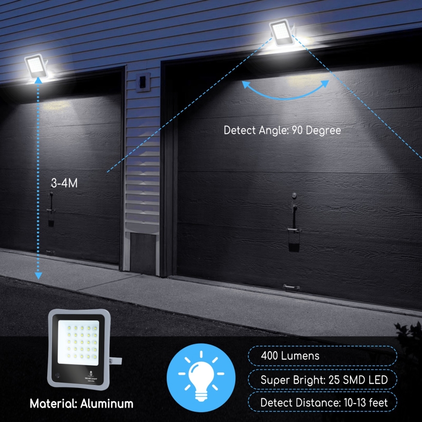Aigostar - LED Dimbar solcellsstrålkastare LED/30W/3,2V 20000 mAh IP67 + fjärrkontrol
