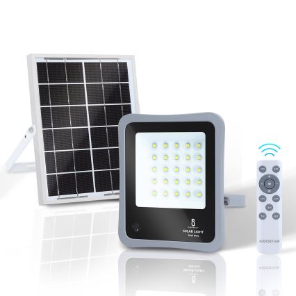 Aigostar - LED Dimbar solcellsstrålkastare LED/30W/3,2V 20000 mAh IP67 + fjärrkontrol