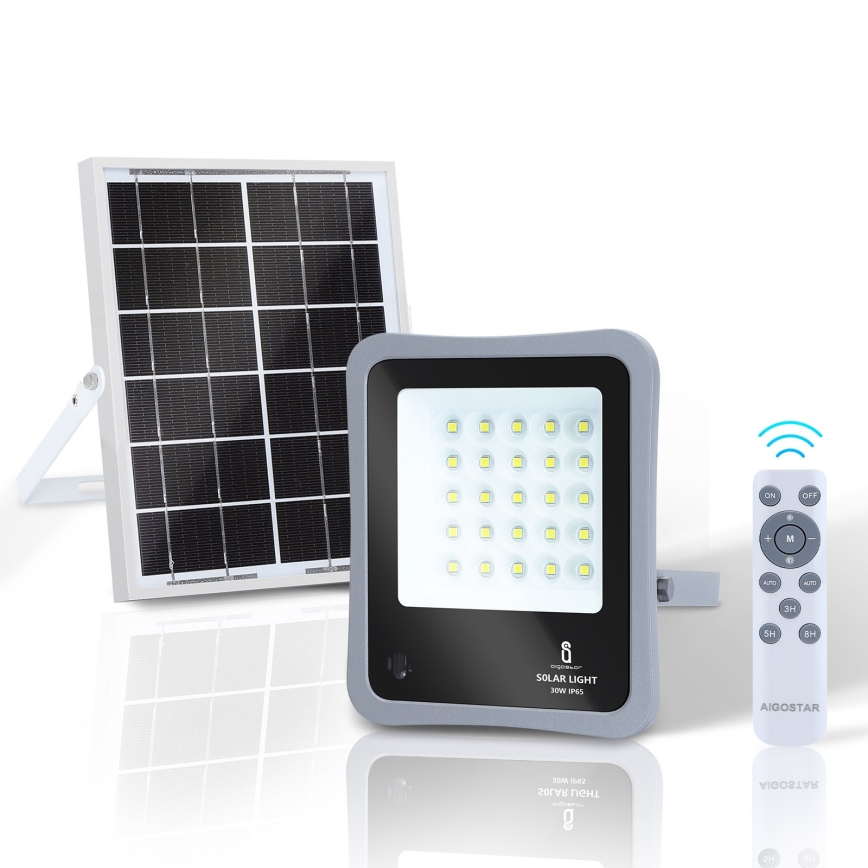 Aigostar - LED Dimbar solcellsstrålkastare LED/30W/3,2V 20000 mAh IP67 + fjärrkontrol