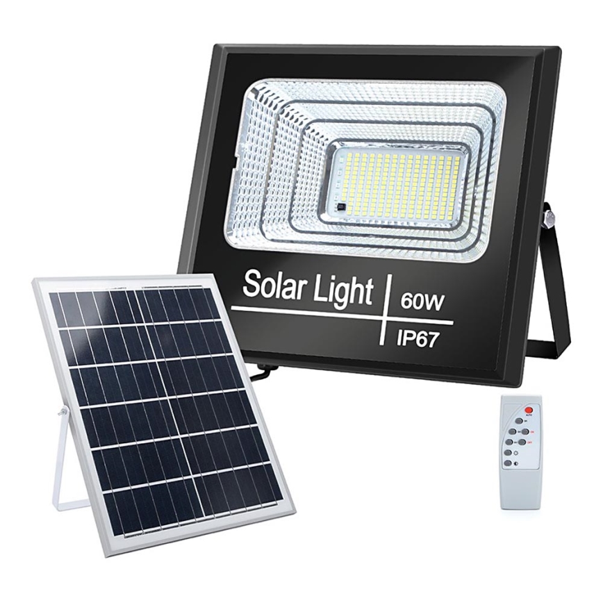Aigostar - LED Dimbar solcellsstrålkastare LED/60W/3,2V 2000 mAh IP67 + fjärrkontrol