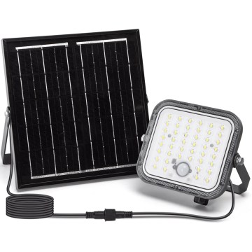 Aigostar - LED Dimbar solcellsstrålkastare med sensor LED/80W/3,4V 6500K IP66 + fjärrkontroll