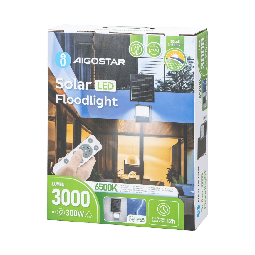 Aigostar - LED dimbar solreflektor LED/300W/3,4V IP65 20000 mAh + fjärrkontroll