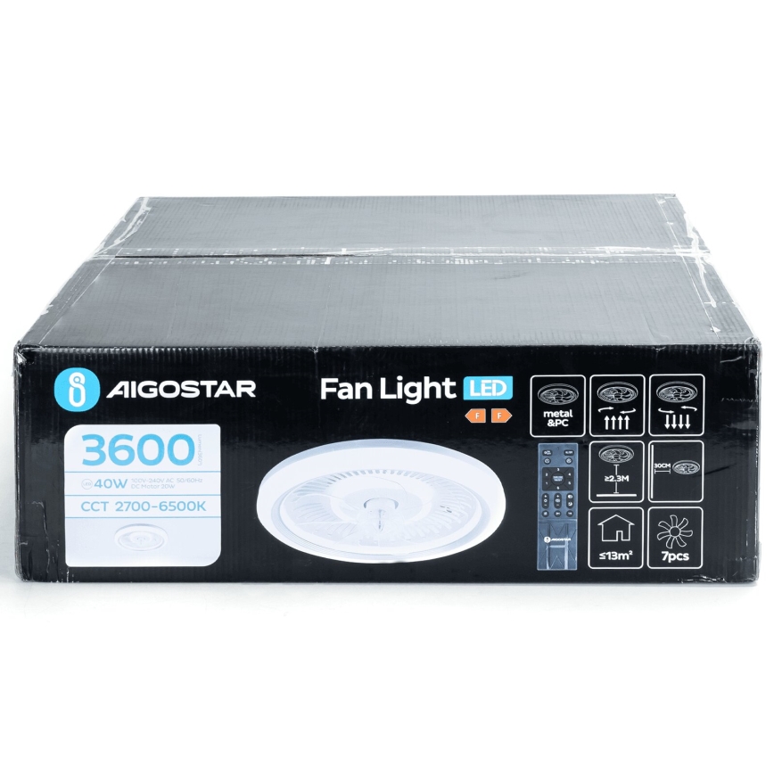 Aigostar - LED Dimbar takfläkt LED/40W/230V 2700/4000/6500K diameter 50 cm + fjärrkontroll vit