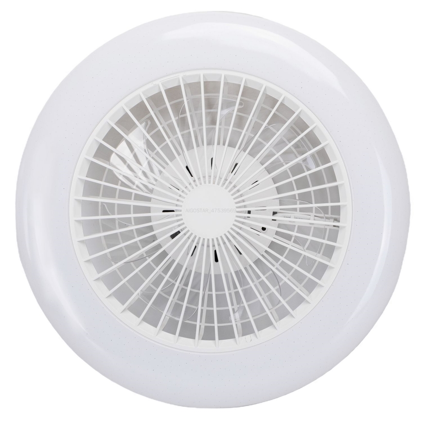 Aigostar - LED Dimbar taklampa med fläkt LED/40W/230V 2700-6500K diameter 48,5 cm vit + fjärrkontroll